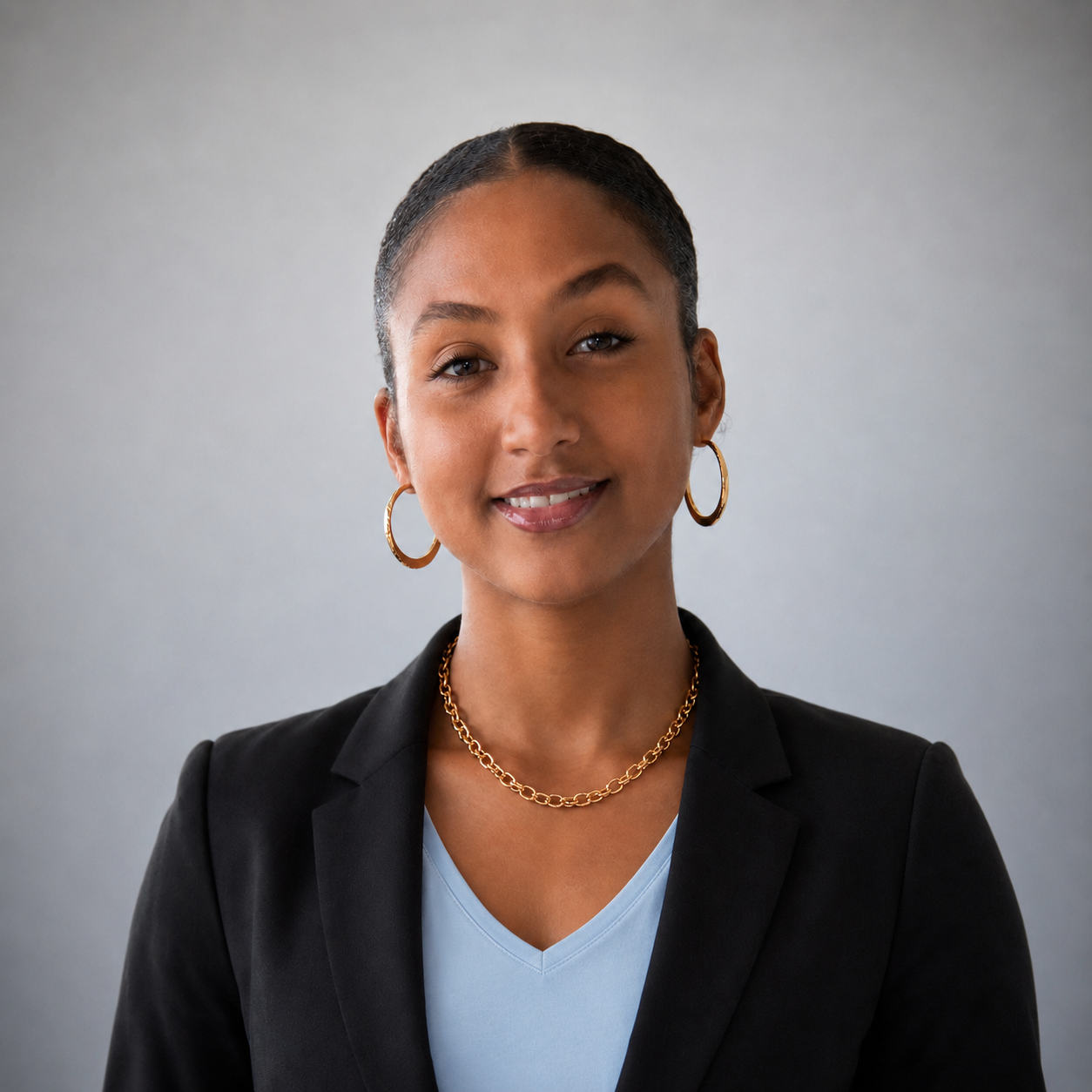 Leah A. Gentry-Tuney in a black blazer and light blue blouse